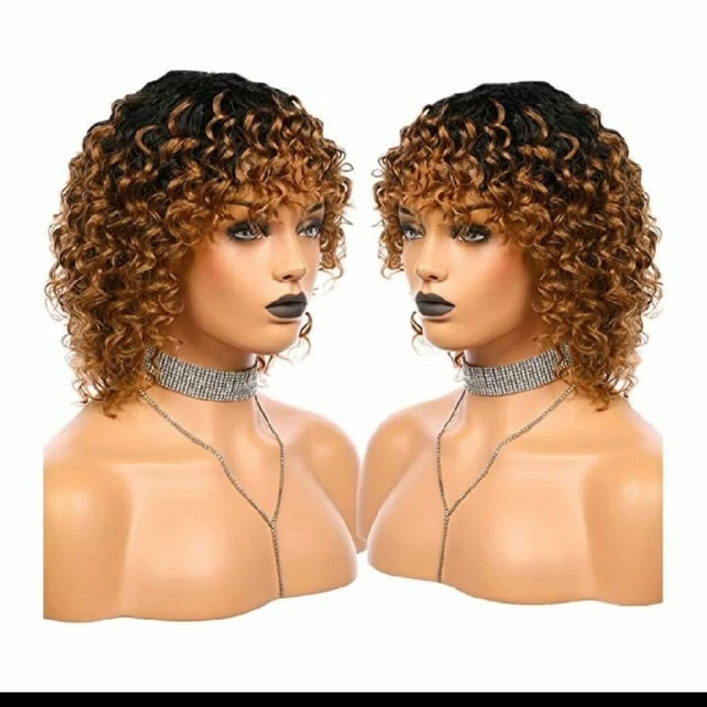Short Curly Bob Human hair Wigs